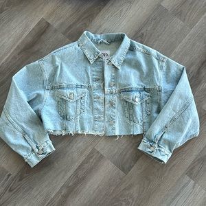 Zara Cropped Jeans Jacket